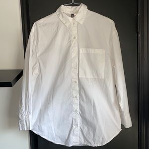 White oversized button down